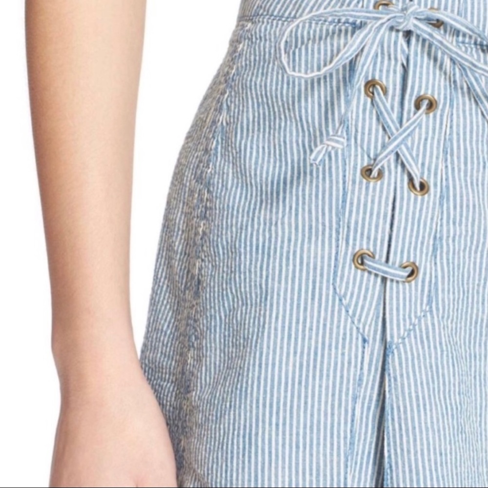 FREE PEOPLE Railroad Striped Mini Skirt size 0 - Picture 2 of 8